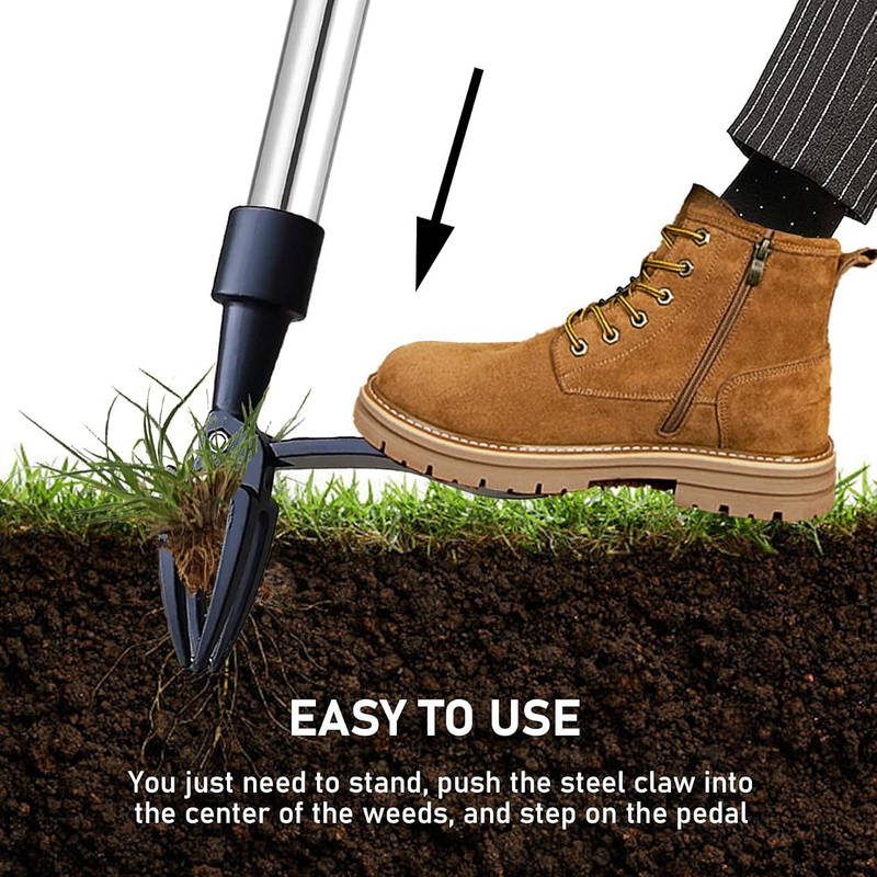 Stand Up Weed Puller Tool with Adjustable Stainless Steel Handle