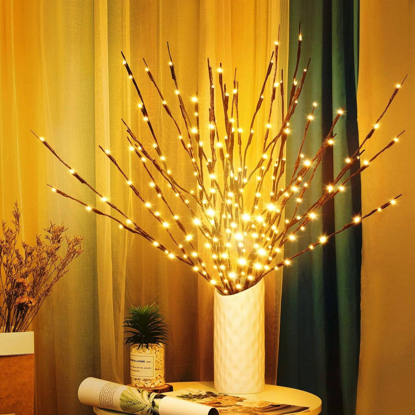 USB Powered Prelit Twig Lights with 60 Warm White LEDs
