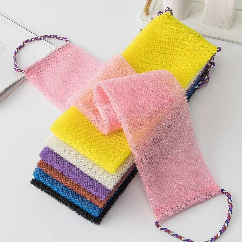 Exfoliating Shower Net Sponge with Drawstring Handles