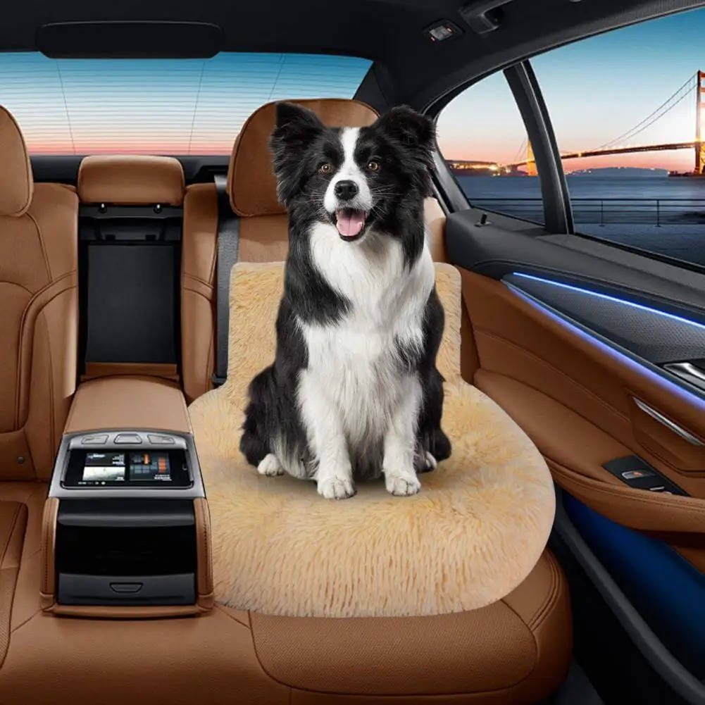 High Backrest Dog Car Bed with Non-Slip Base