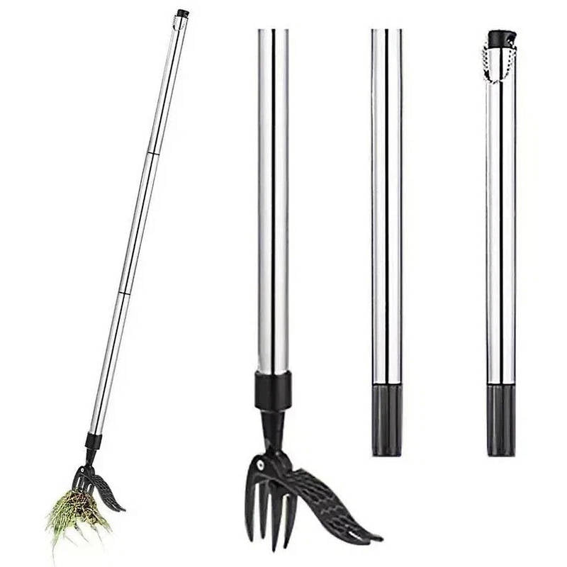 Stand Up Weed Puller Tool with Adjustable Stainless Steel Handle