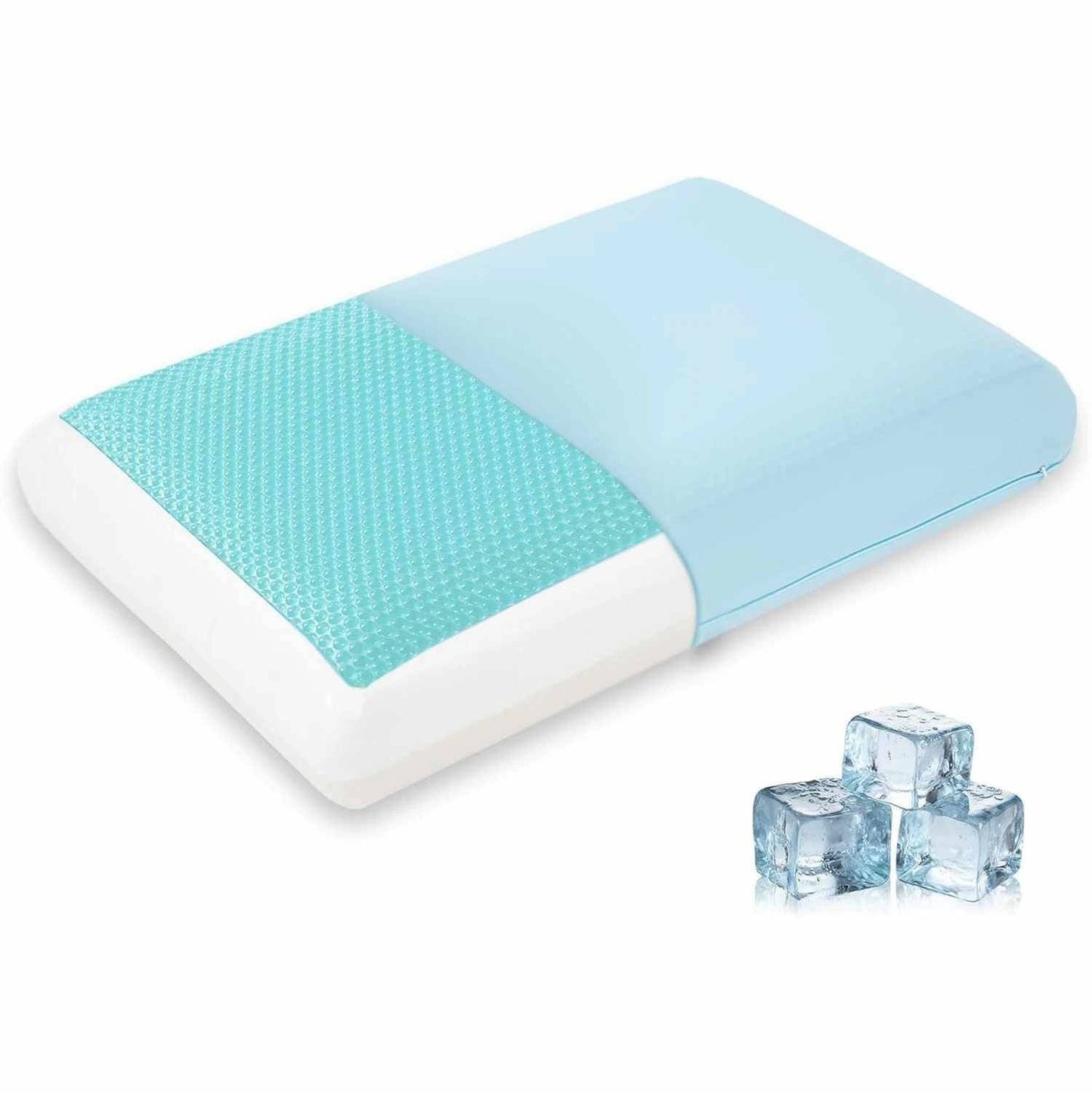 Medium Contour Gel Cooling Memory Foam Pillow for Back, Stomach, and Side Sleepers