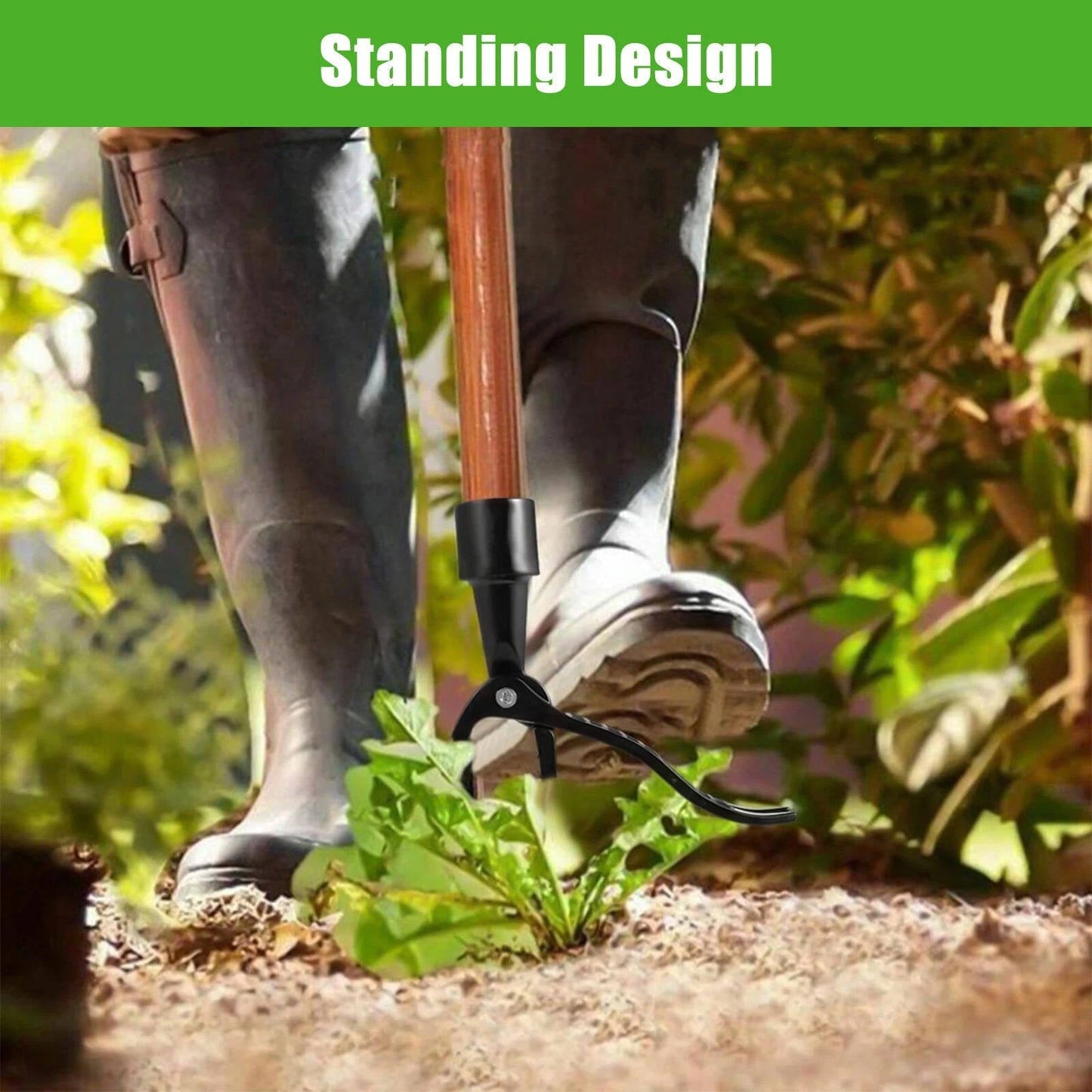 Stand Up Aluminum Weed Puller Tool with Serrated Claw