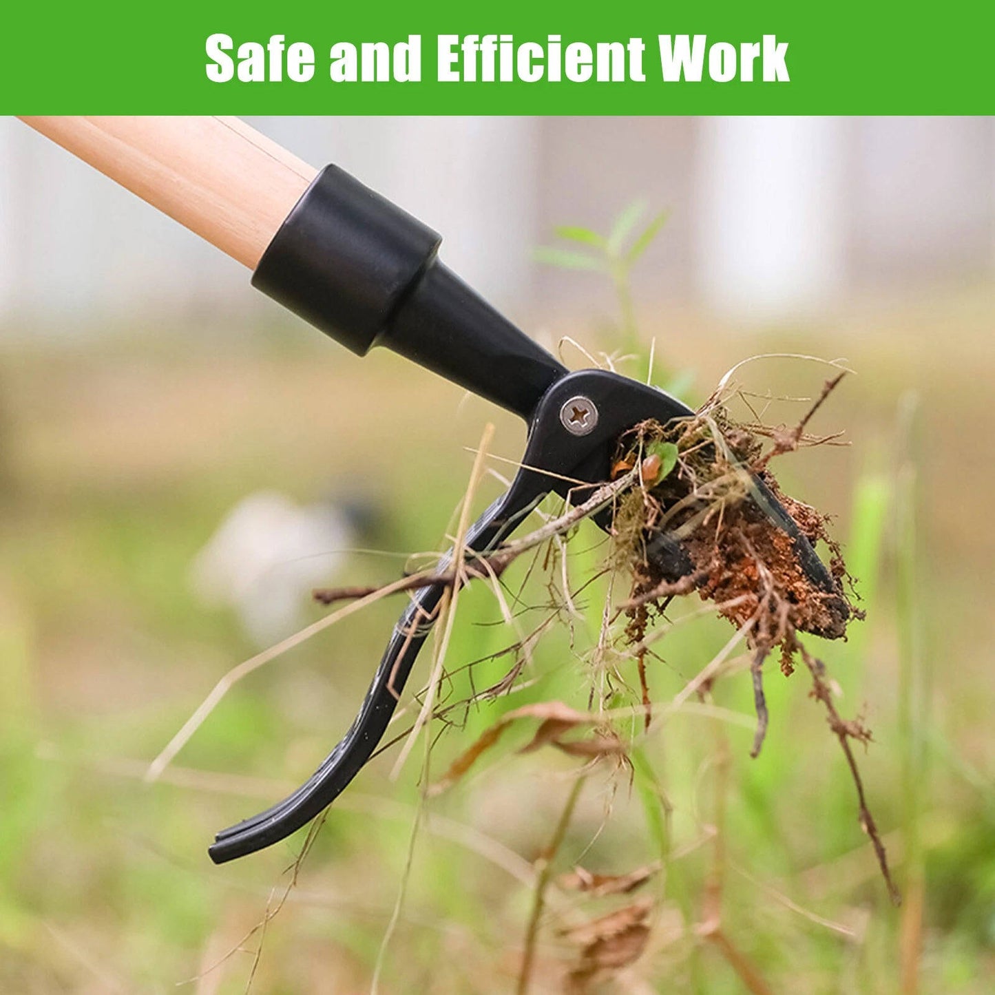 Stand Up Aluminum Weed Puller Tool with Serrated Claw