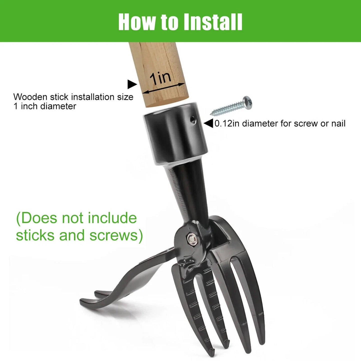 Stand Up Aluminum Weed Puller Tool with Serrated Claw