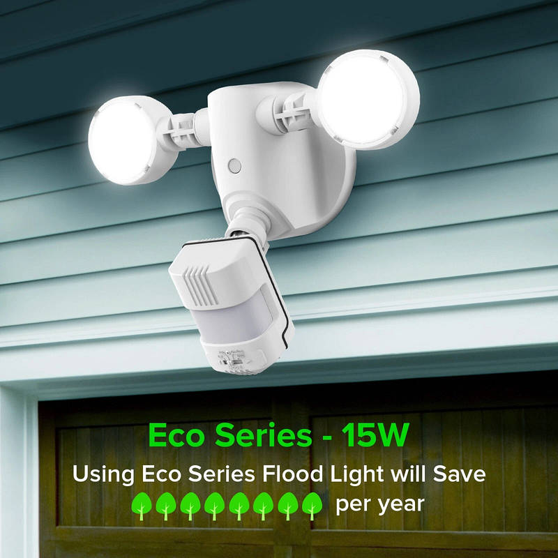 15W Motion Sensor LED Flood Light with 2000 Lumens and 320 Degree Beam Angle