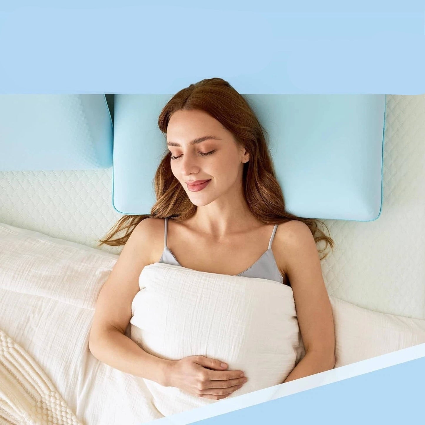 Medium Contour Gel Cooling Memory Foam Pillow for Back, Stomach, and Side Sleepers