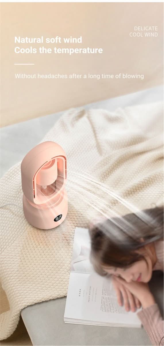 Bladeless Portable Fan with Humidifier and Night Light