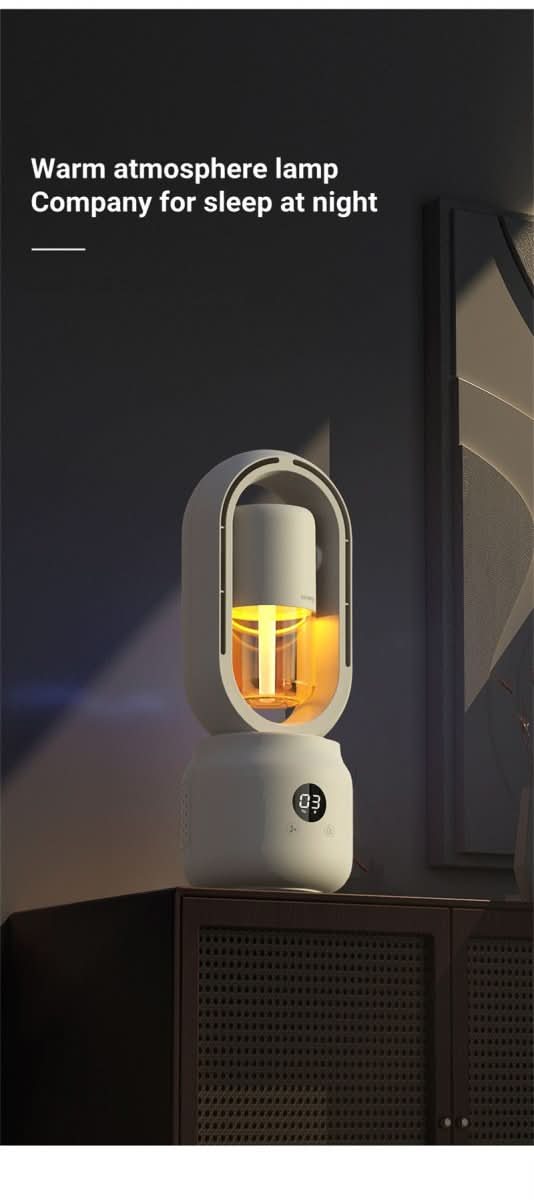 Bladeless Portable Fan with Humidifier and Night Light