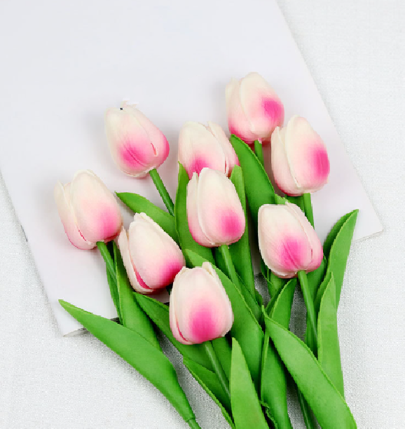 Lifelike Faux Tulip Bouquet - Premium PE Foam, No Maintenance