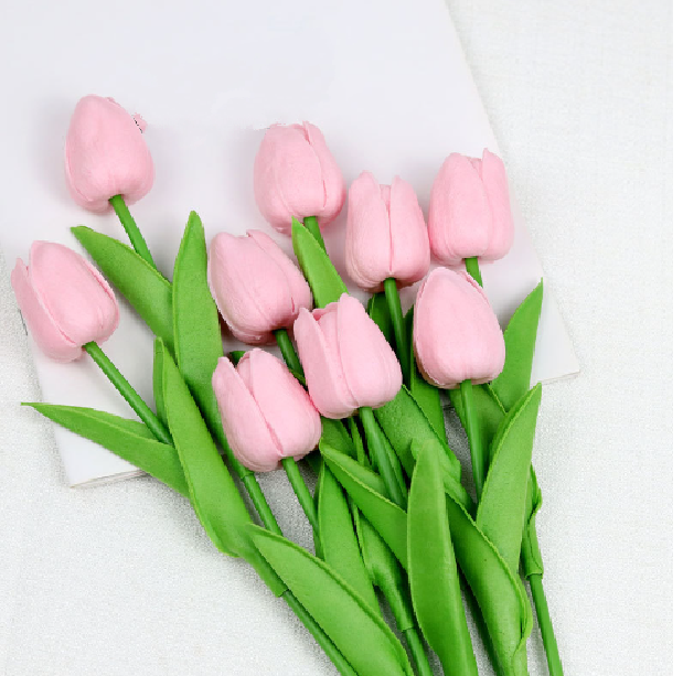Lifelike Faux Tulip Bouquet in Vibrant Colors