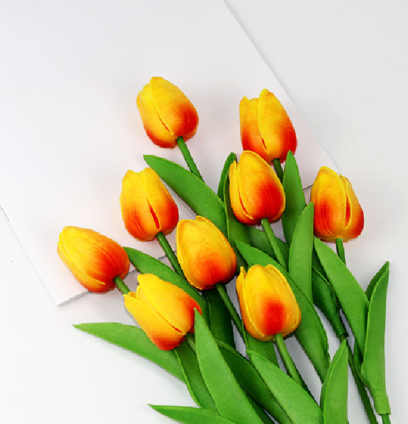 Lifelike Faux Tulip Bouquet - Premium PE Foam, No Maintenance