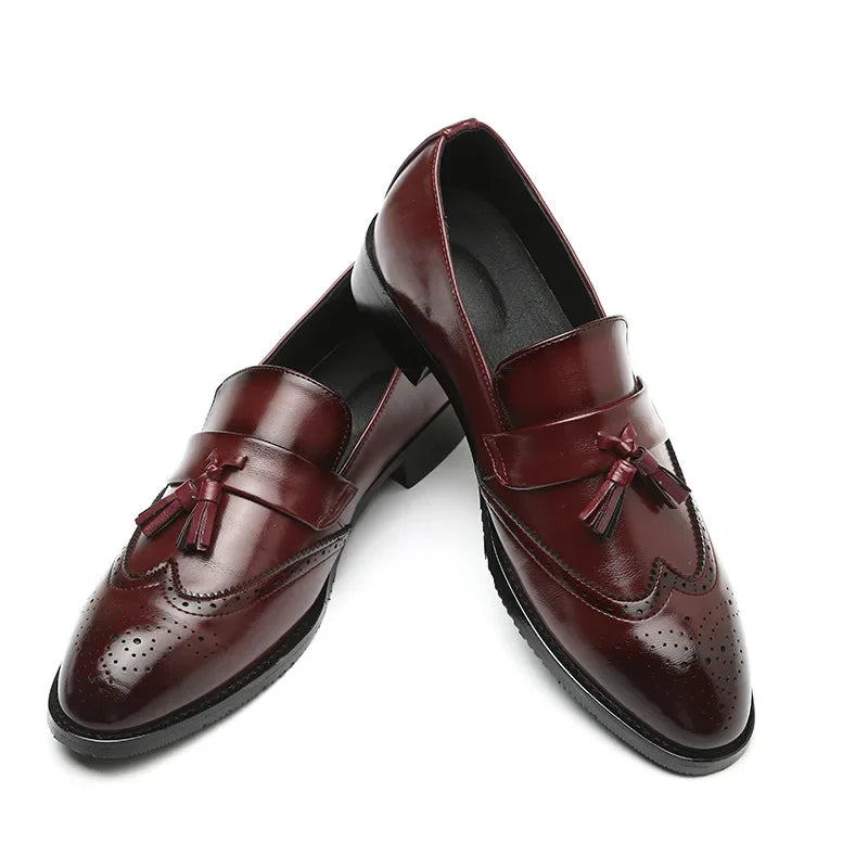 Men's Hand-Burnished Tassel Brogue Loafers