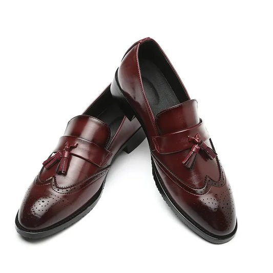 Men's Hand-Burnished Tassel Brogue Loafers