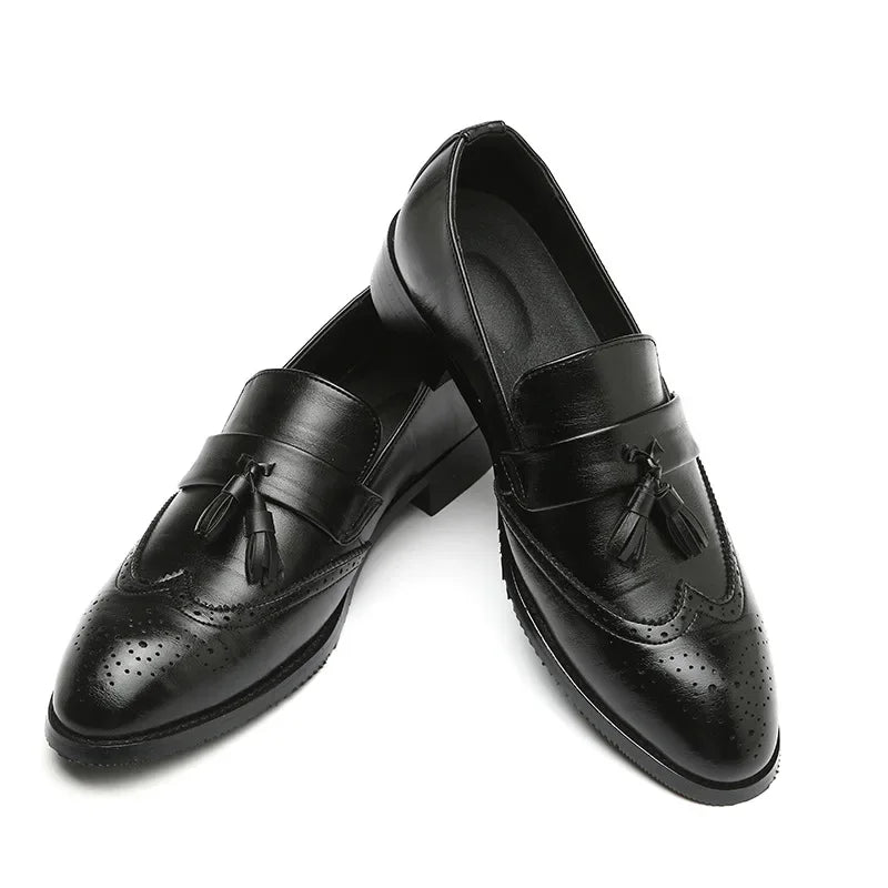 Men's Hand-Burnished Tassel Brogue Loafers