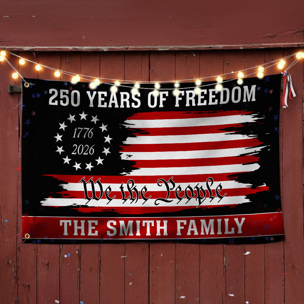 Custom We The People Patriotic Canvas Flag - 250th Anniversary 1776-2026