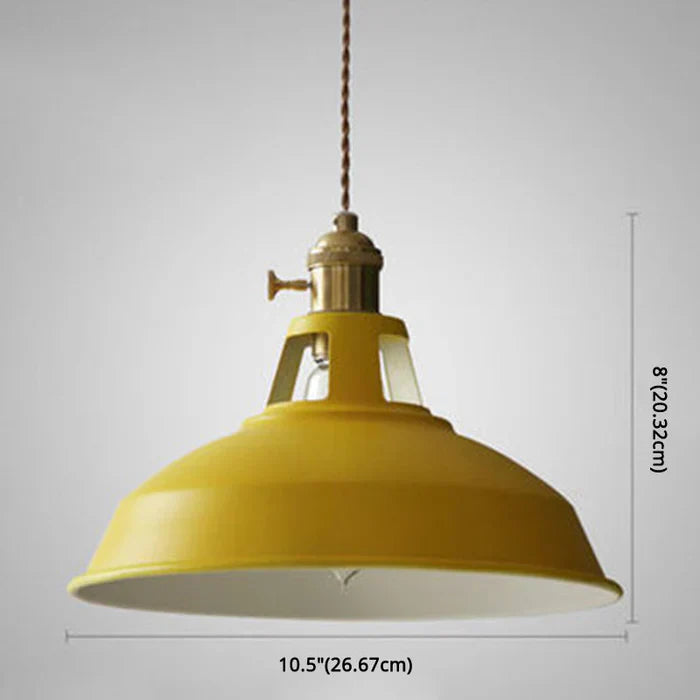 Industrial Retro Pendant Light in Metal with Adjustable Chain