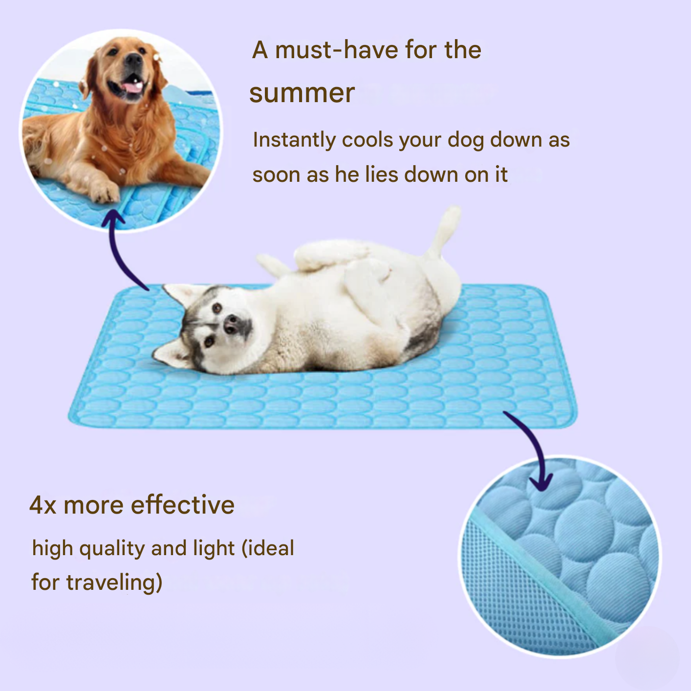 Cooling Mat for Dogs with 4x Cooling Power