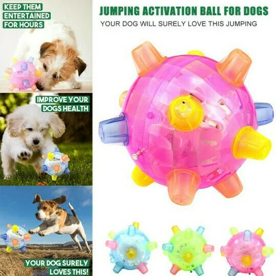 LED Jumping Activation Ball Dog Toy