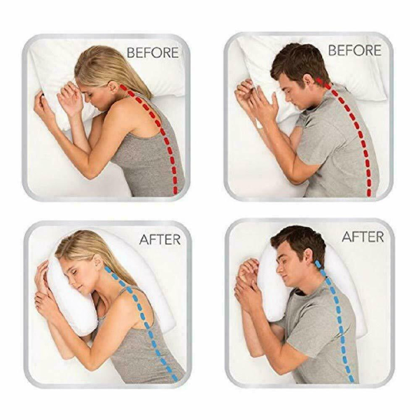 Orthopedic Side Sleeper Pillow with Ear Hole for Back Pain Relief