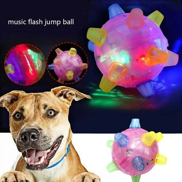 LED Jumping Activation Ball Dog Toy