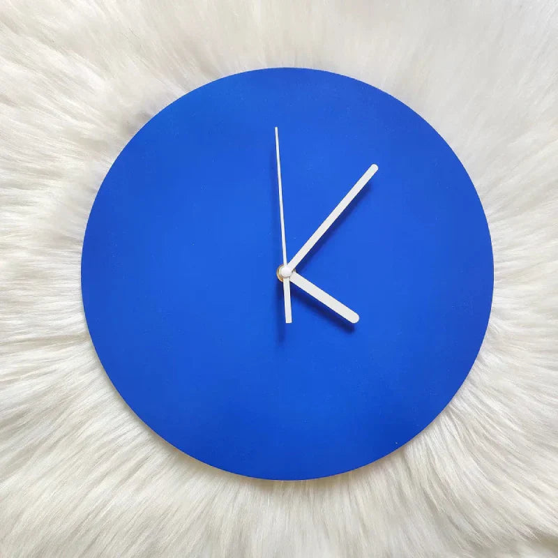 Small Blue Geometric Silent Wall Clock