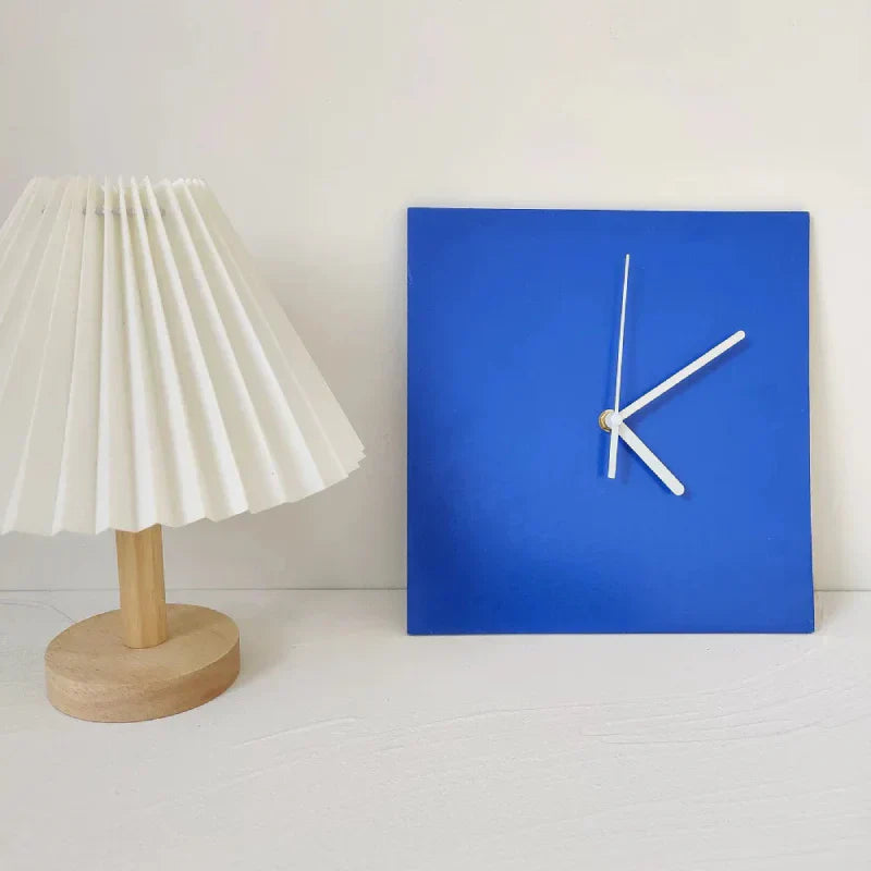 Small Blue Geometric Silent Wall Clock