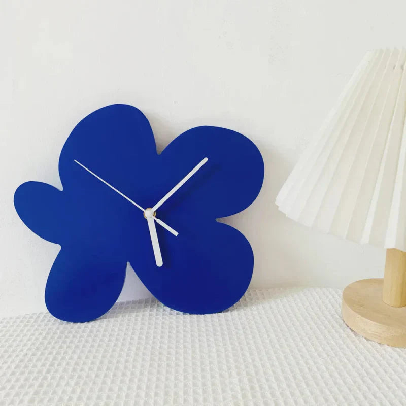Small Blue Geometric Silent Wall Clock