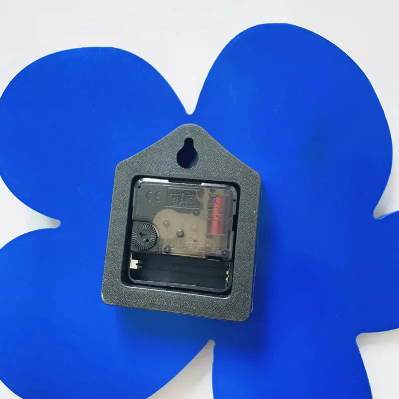 Small Blue Geometric Silent Wall Clock