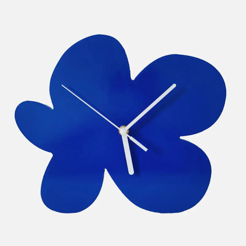 Small Blue Geometric Silent Wall Clock
