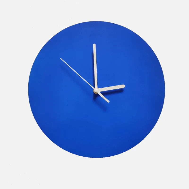 Small Blue Geometric Silent Wall Clock