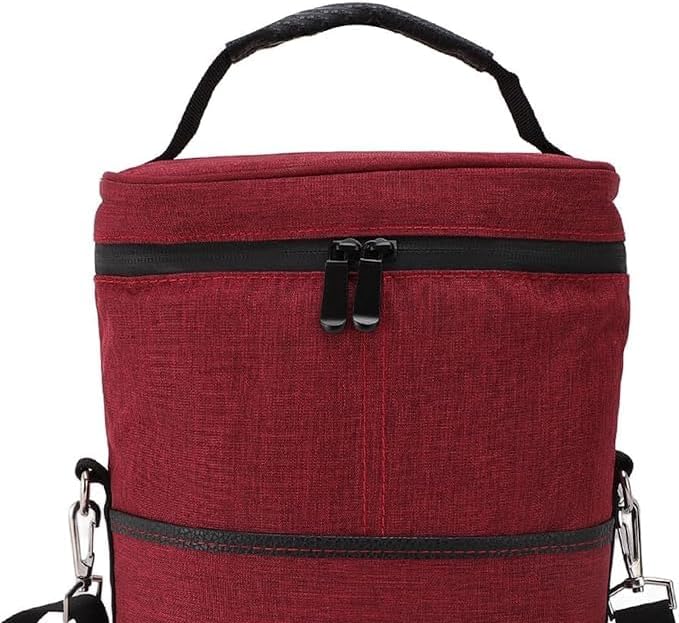 Insulated Canvas Wine Cooler Tote for 2 Bottles with Adjustable Strap