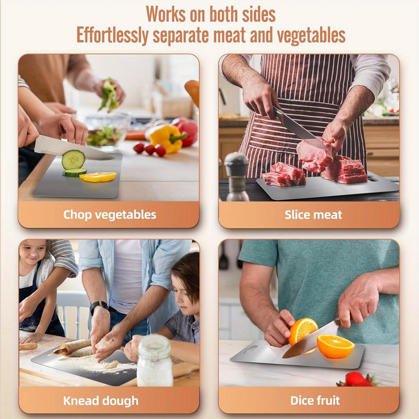 Durable Metal Cutting Board for Safe Food Preparation