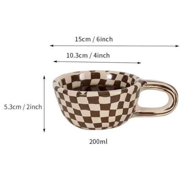 Ceramic Chessboard Coffee Mug 200ml