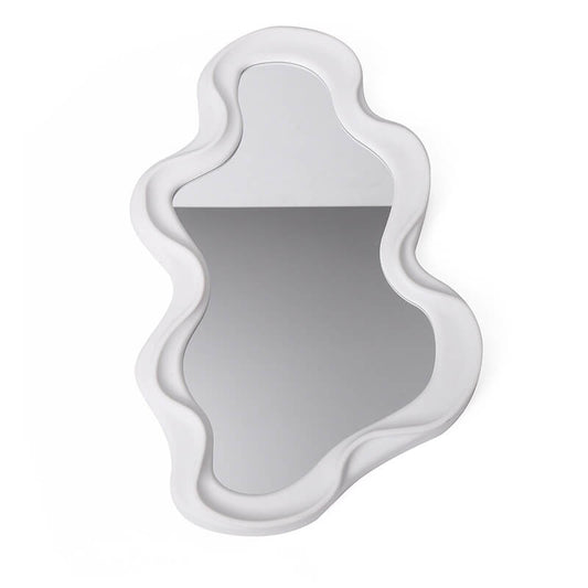 Asymmetrical Wave Wall Mirror in Danish Pastel Design