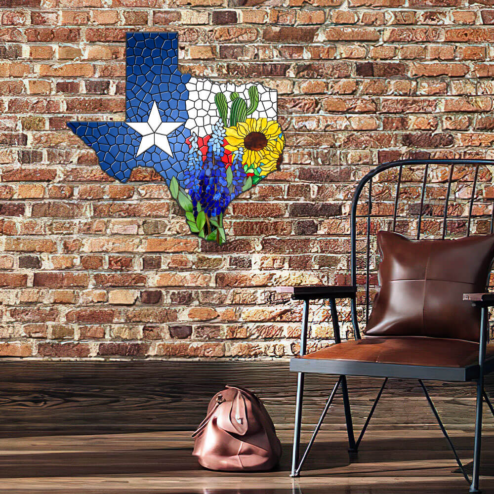 Texas Bluebonnet Rustic Metal Sign for Home and Garden Decor