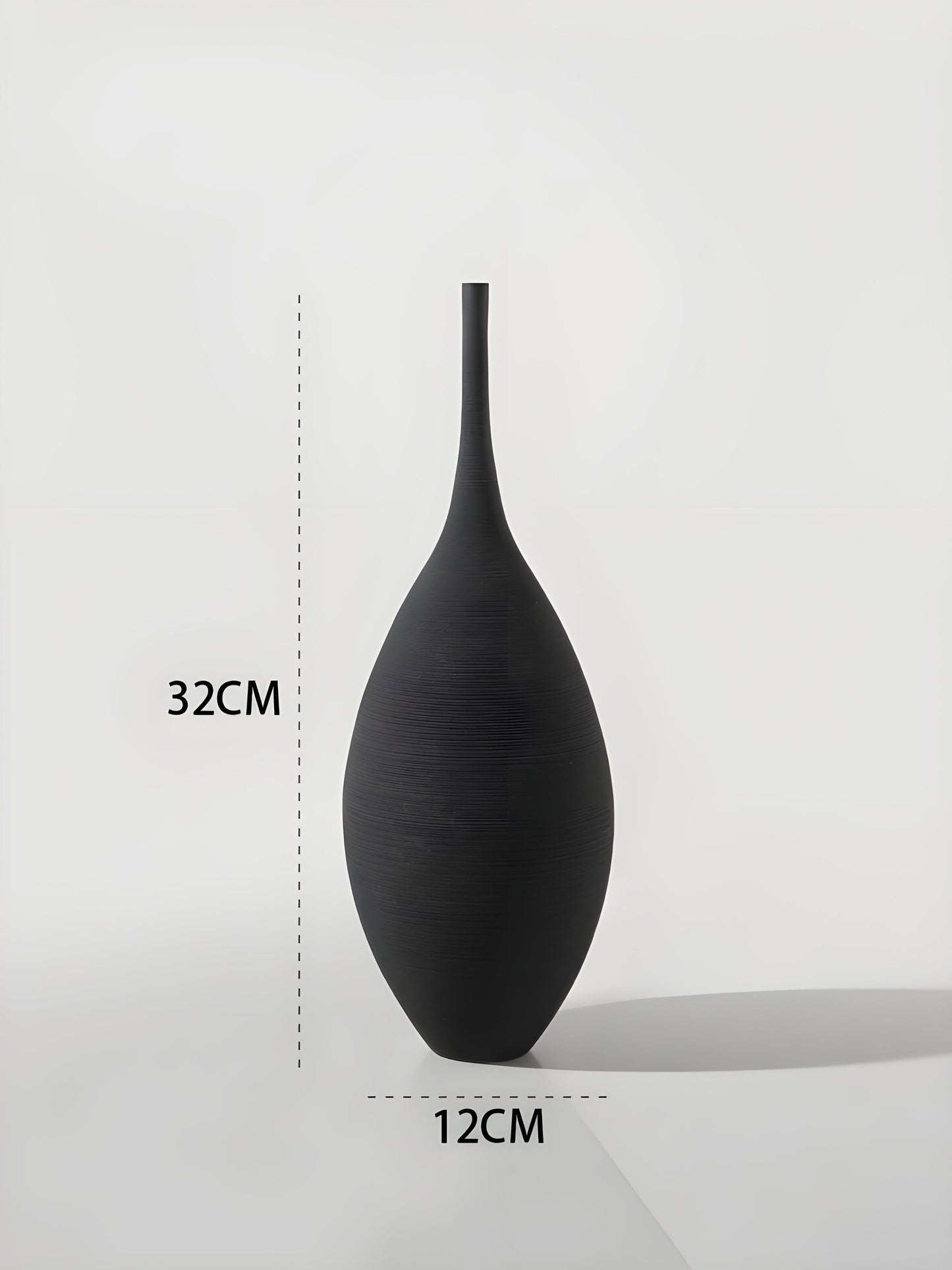 Minimalist Handcrafted Ceramic Zen Vase with Black-and-White Design