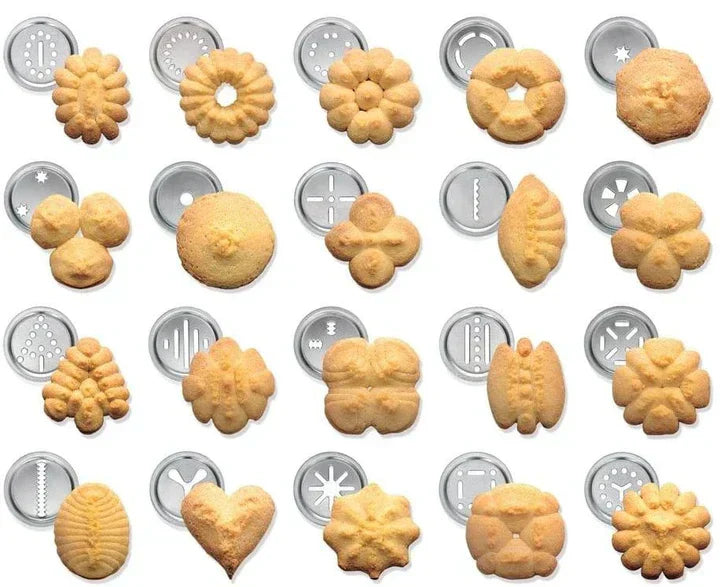 Aluminum Cookie Press with 20 Shape Discs and Decorating Tips