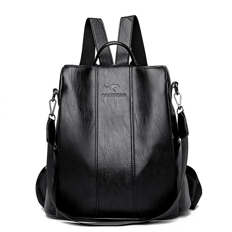 Elegant Convertible Backpack Shoulder Bag with Hidden Zippers