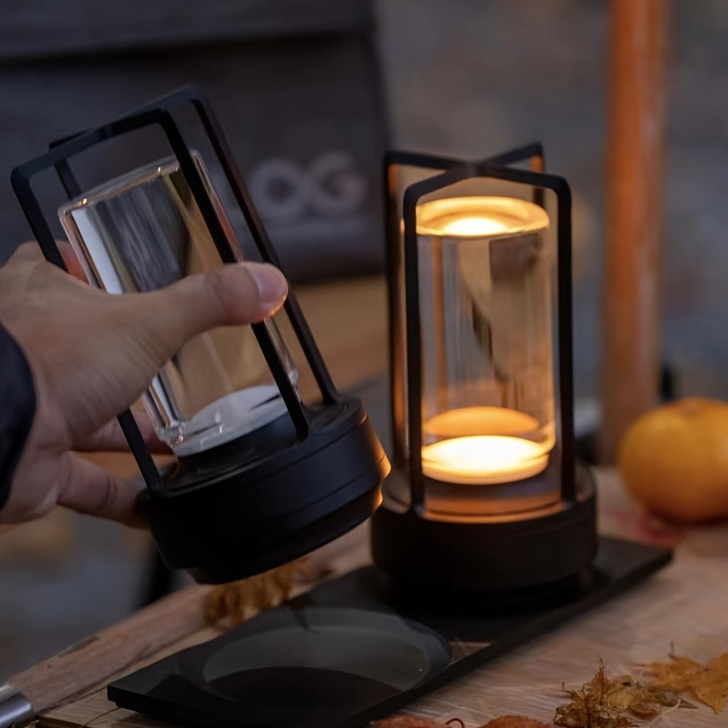 Japanese Style LED Touch Table Lamp - Rechargeable Metal Design