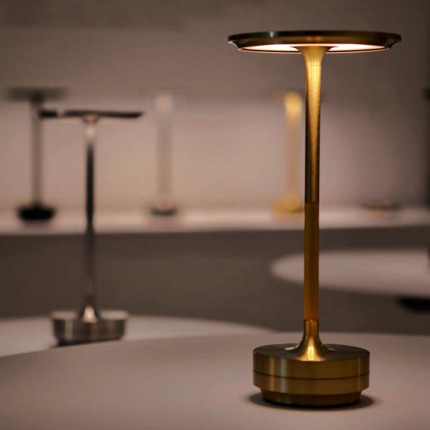 Japanese Style LED Touch Table Lamp - Rechargeable Metal Design
