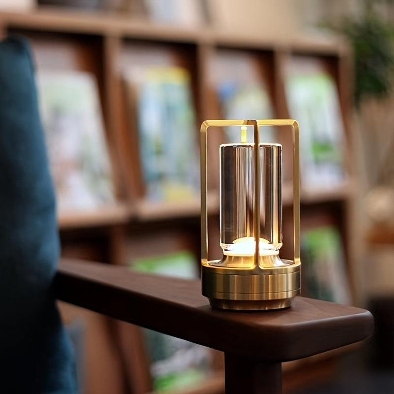 Japanese Style LED Touch Table Lamp - Rechargeable Metal Design