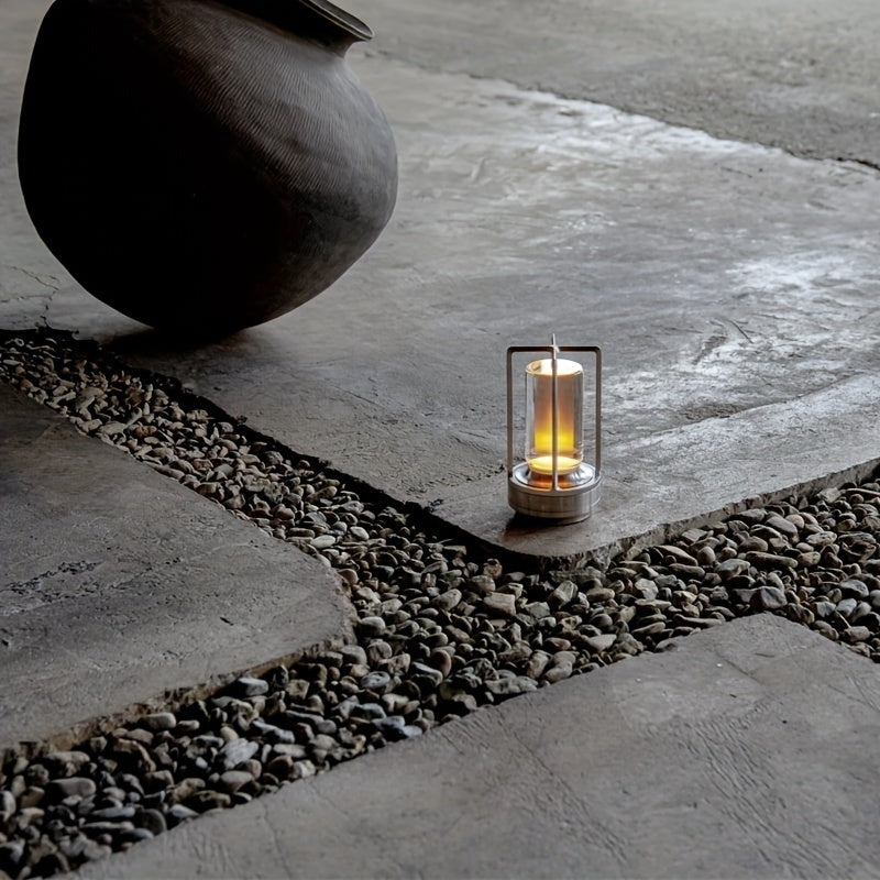 Japanese Style LED Touch Table Lamp - Rechargeable Metal Design
