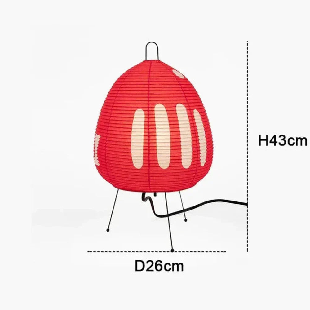 Japanese Rice Paper Table Lamp with Iron Base