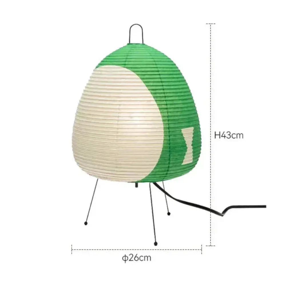 Japanese Rice Paper Table Lamp with Iron Base