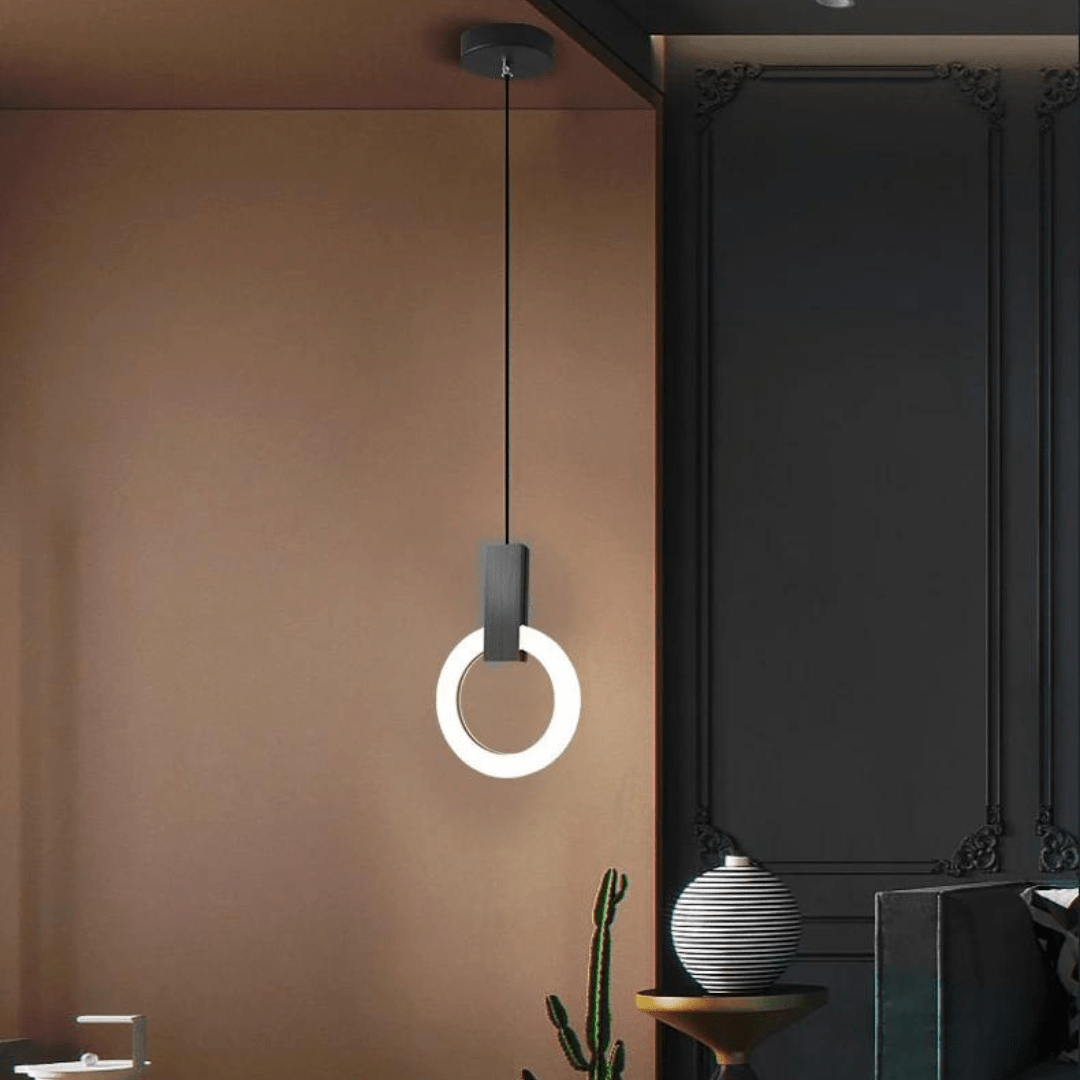 Round Nordic LED Pendant Light in Ash Wood