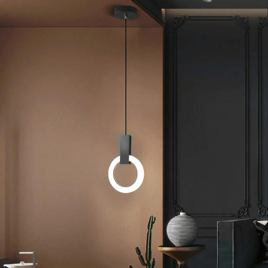 Round Nordic LED Pendant Light in Ash Wood