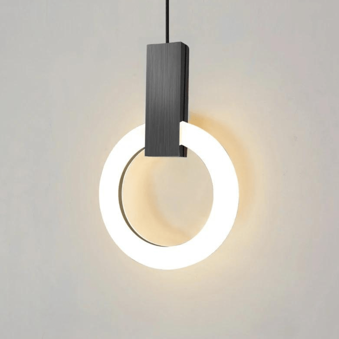 Round Nordic LED Pendant Light in Ash Wood