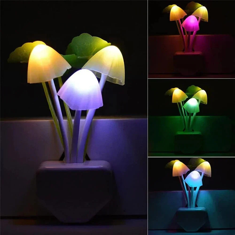 Mushroom LED Night Light with Smart Sensor - Energy Efficient Mood Lighting