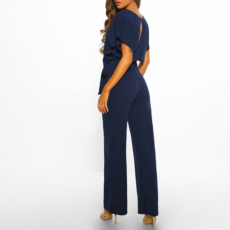 Elegant Women's Jumpsuit with Waist Belt